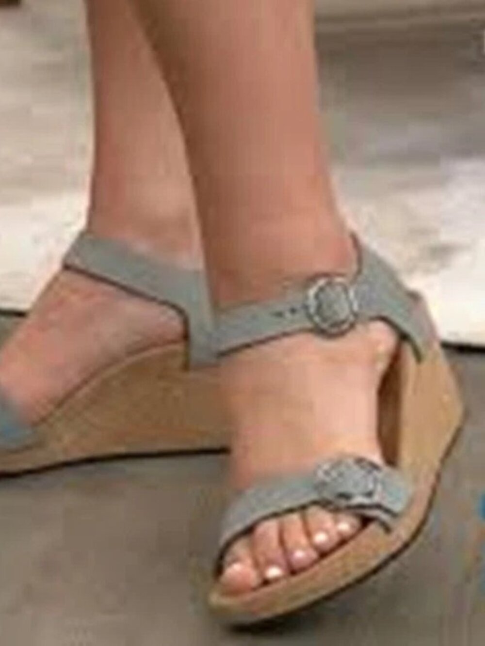 NWT Papillio by Birkenstock Wedge Sandal - Soley -Dove Gray
